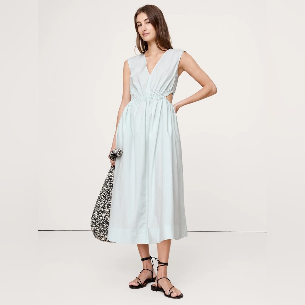 NEW! Banana Republic Cotton Poplin Side Cut-Out Midi Dress - Large ☎️